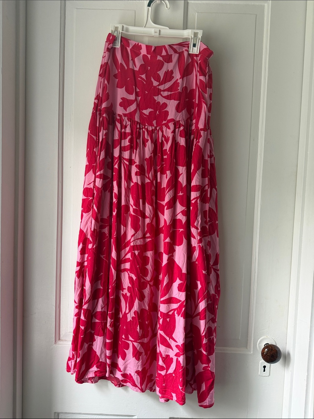 Abel the Label Floral Pink and Red Maxi Skirt